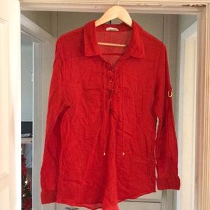 Calvin Klein red blouse, never been worn.
